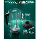 WantJoin Blender Cup ONLY for WantJoin 200D Ice Blenders,Spare Pitcher  - Image 6
