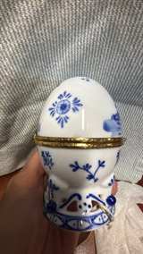 Ter Steege Delft Blue Porcelain Trinket Egg - Image 3