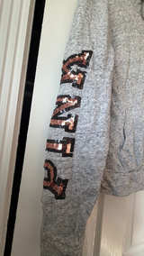Victoria's Secret Pink Full Zip Hoodie Gray Large Sequin Vintage  - Image 3