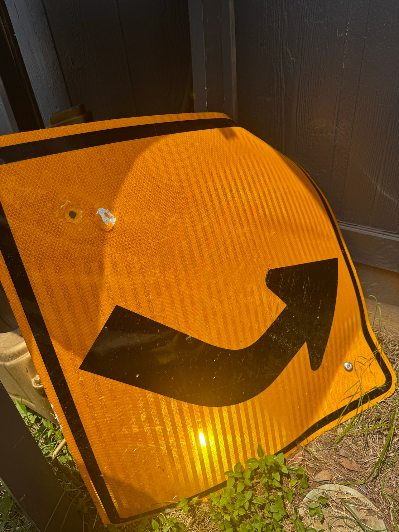 Yellow Right Curve Road Sign