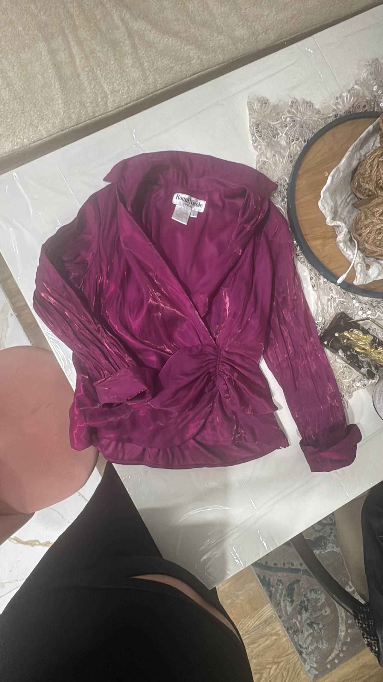 Satin Ruched Blouse