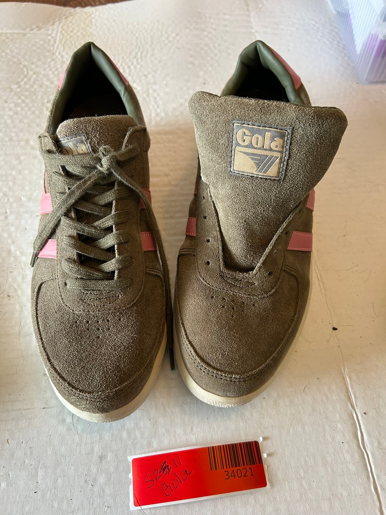 Gola Grandslam Suede Sneakers tan pink New, never worn sz 11