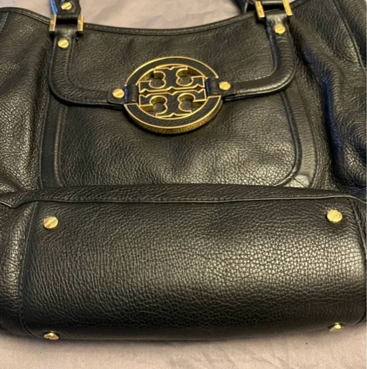 Tory Burch Amanda Classic Hobo Black Leather Handbag