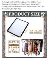 TaoBary 8.5 x 11 Inch Menu Covers 10 Pcs - Image 2