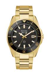 Bulova Marine Star Gold Tone Watch 43mm 98B396 - Image 3
