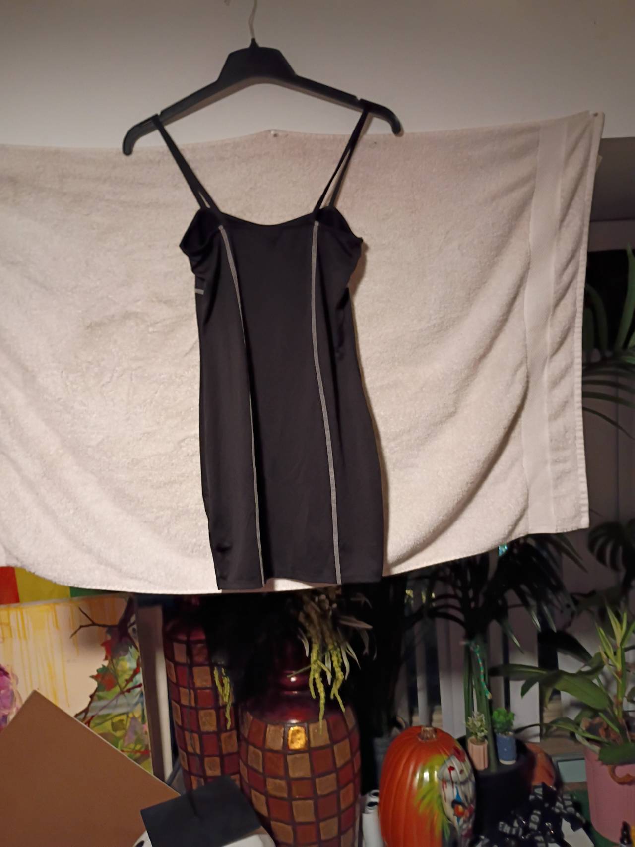 H&M Divided Black Bodycon Mini Dress with Contrast Piping