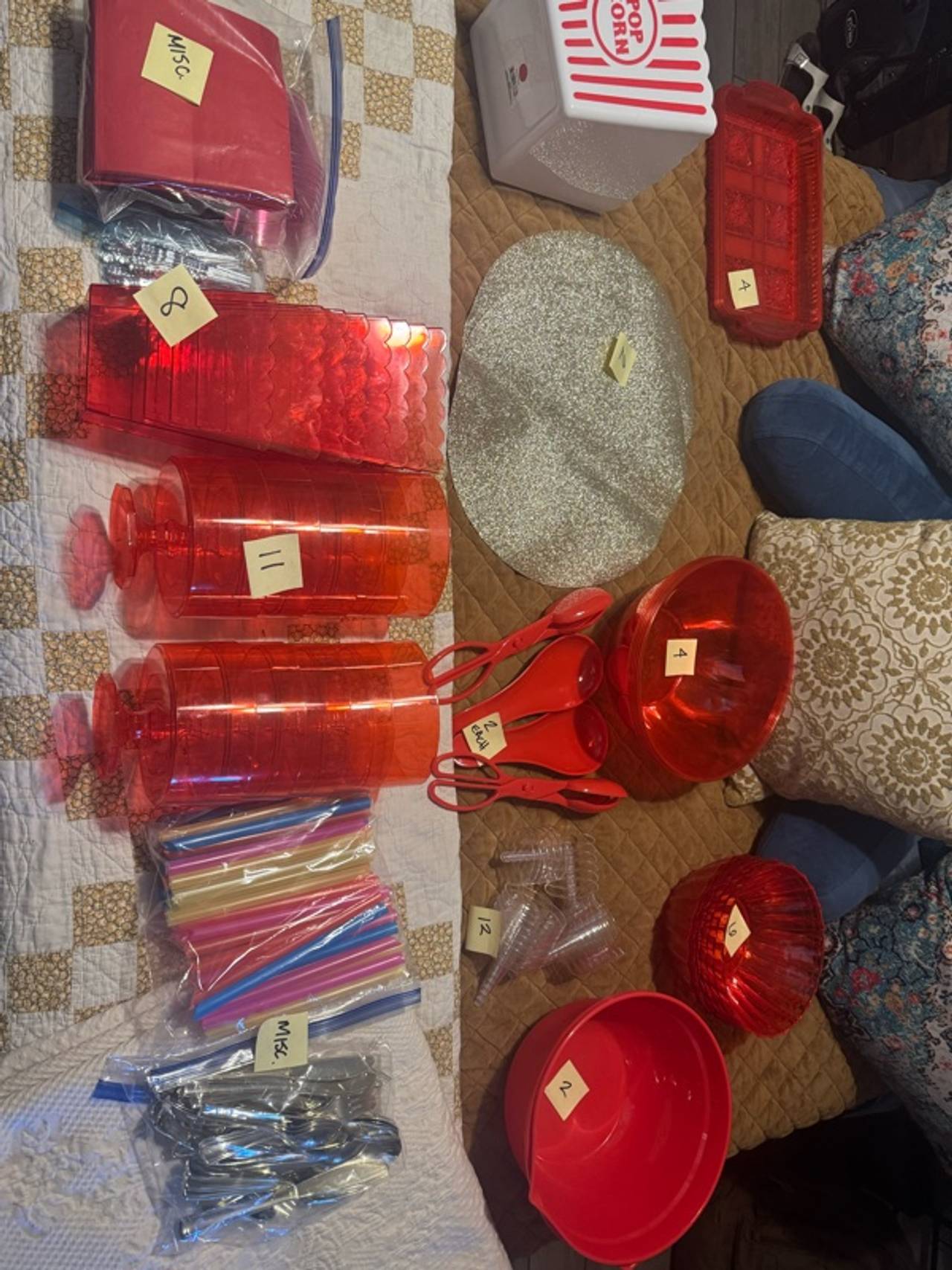 Red Plastic Party Stuff-Dollar Store