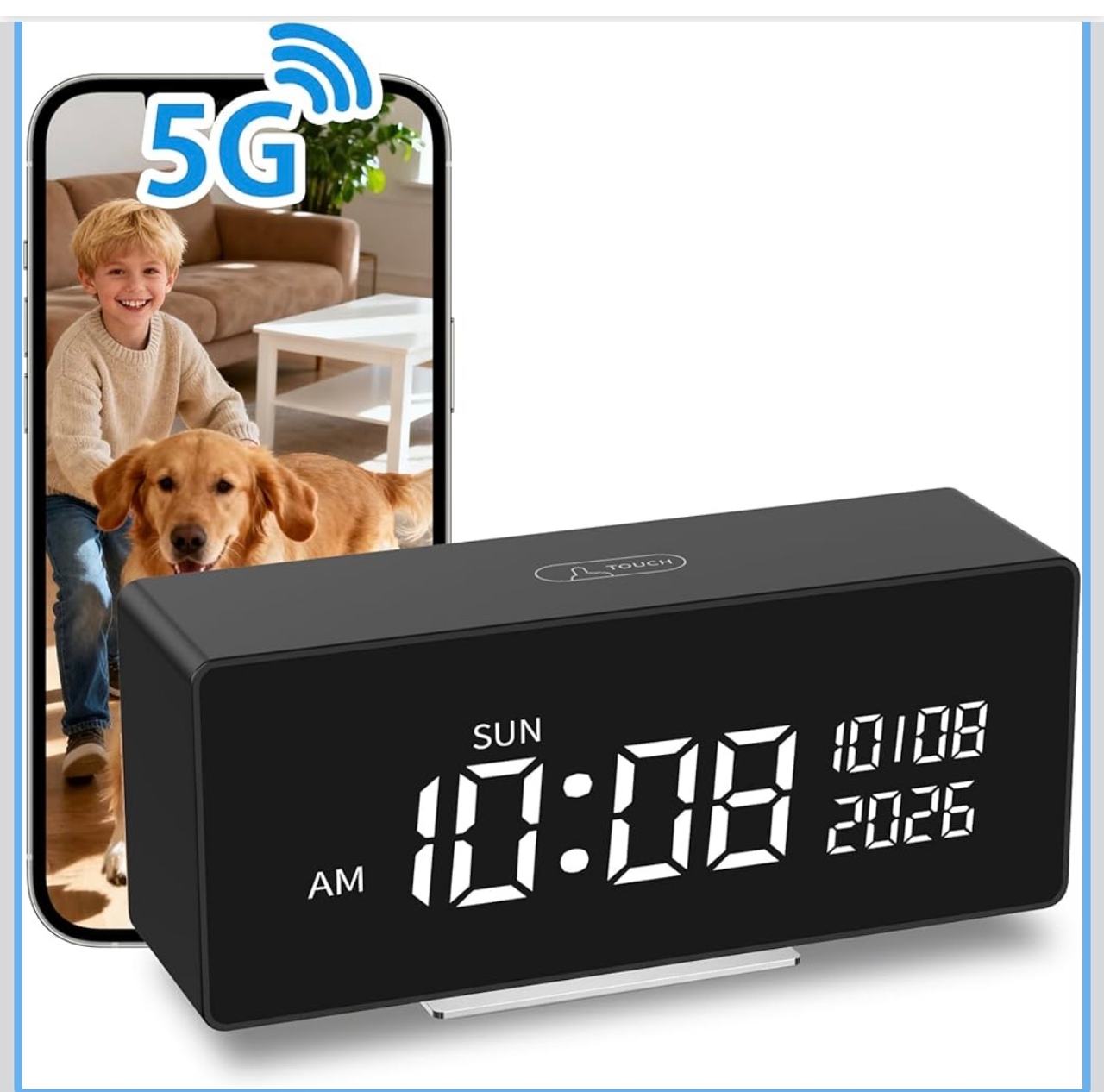 5G WiFi Hidden Camera Alarm Clock 1080p Spy Cam