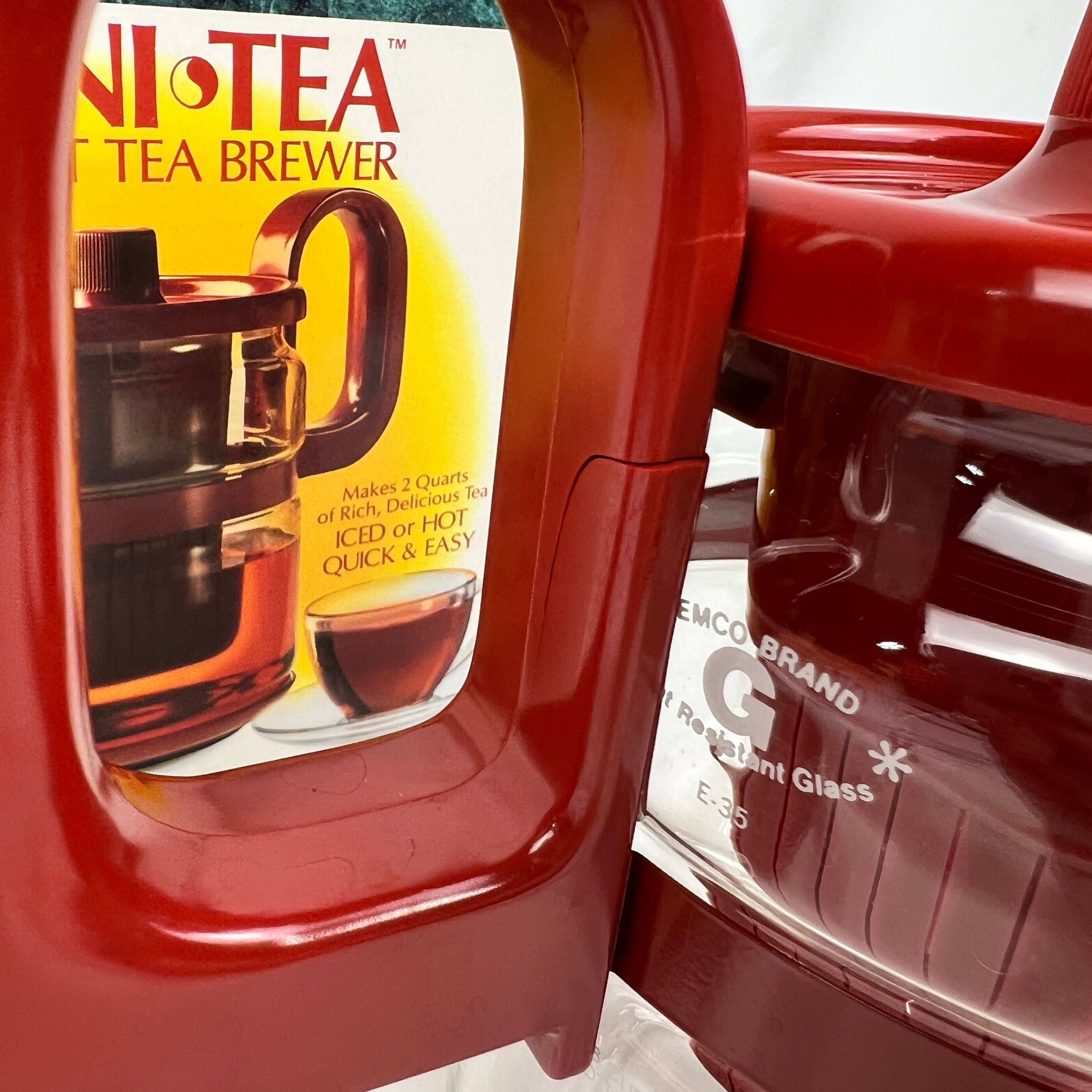 Vintage InfiniTea Gourmet Tea Brewer Evergreen Glass Pitcher Hot or Iced Red - Image 10