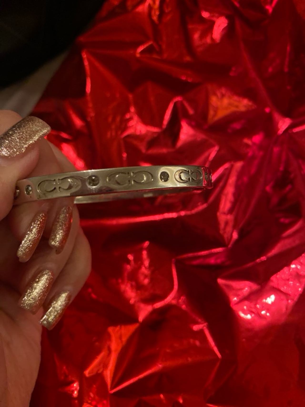 Coach Kissing C Hinged Bangle Bracelet