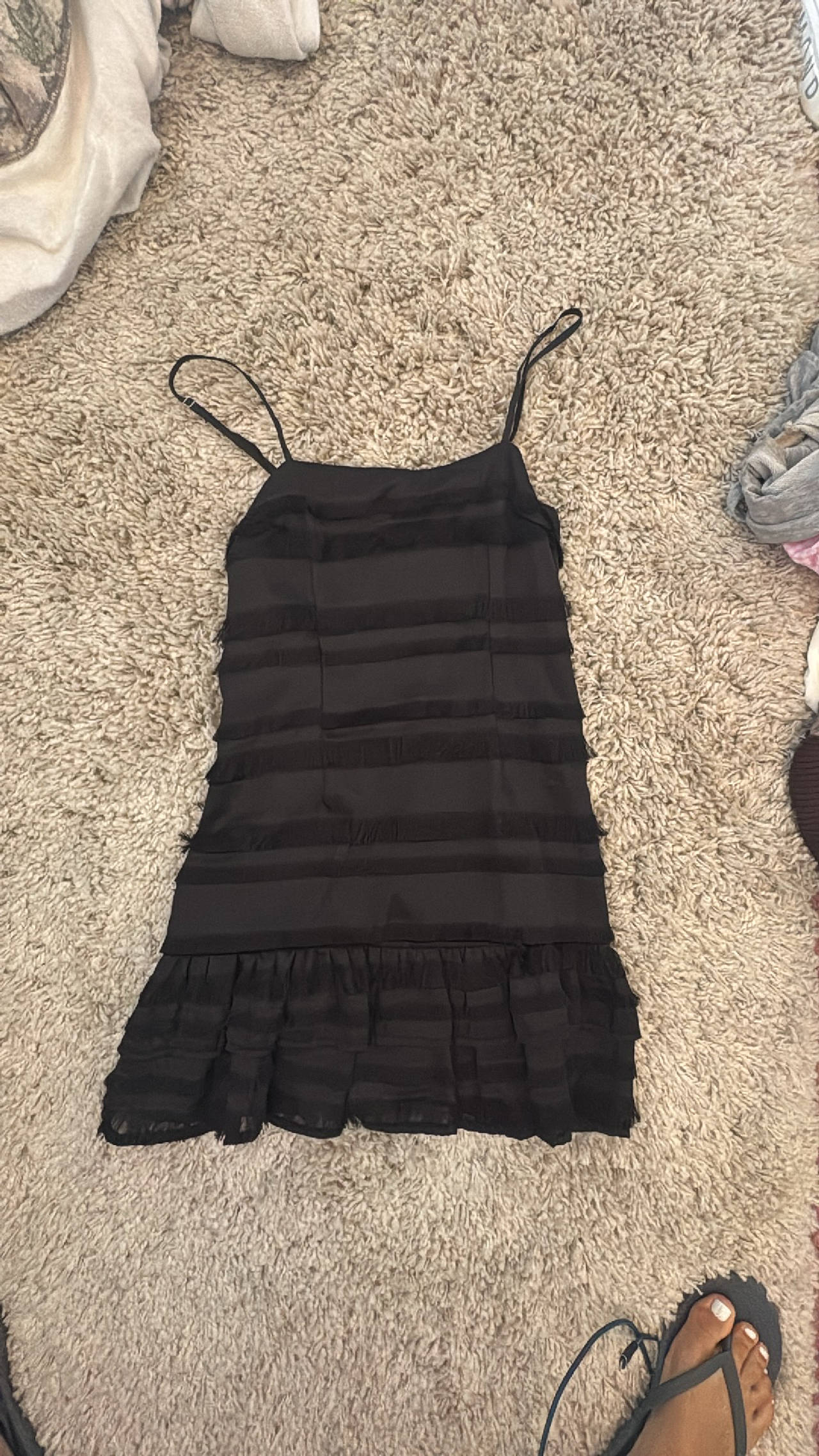 Black Ruffle Mini Dress Princess Polly