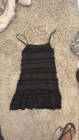 Black Ruffle Mini Dress Princess Polly - Image 1