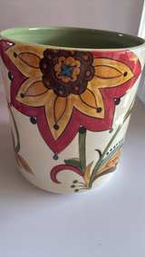 Hand-Painted Floral Ceramic Planter/Crock - Image 6