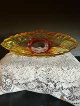 Vintage Jeannette Glass Amberina Gondola Centerpiece Bowl - Image 1