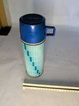 Vintage Thermos Blue Mosaic Vacuum Bottle - Image 2
