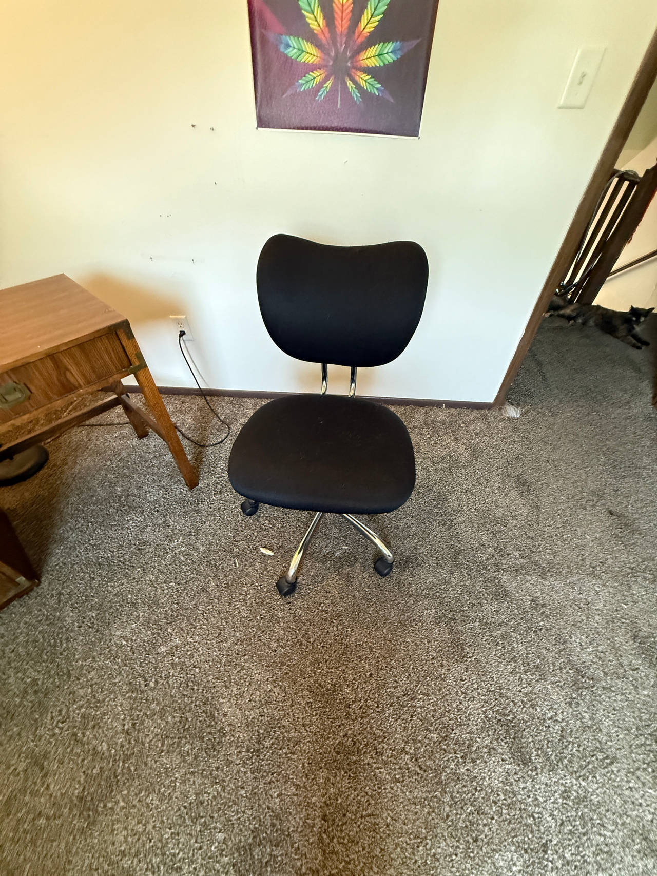 Black Armless Office Chair