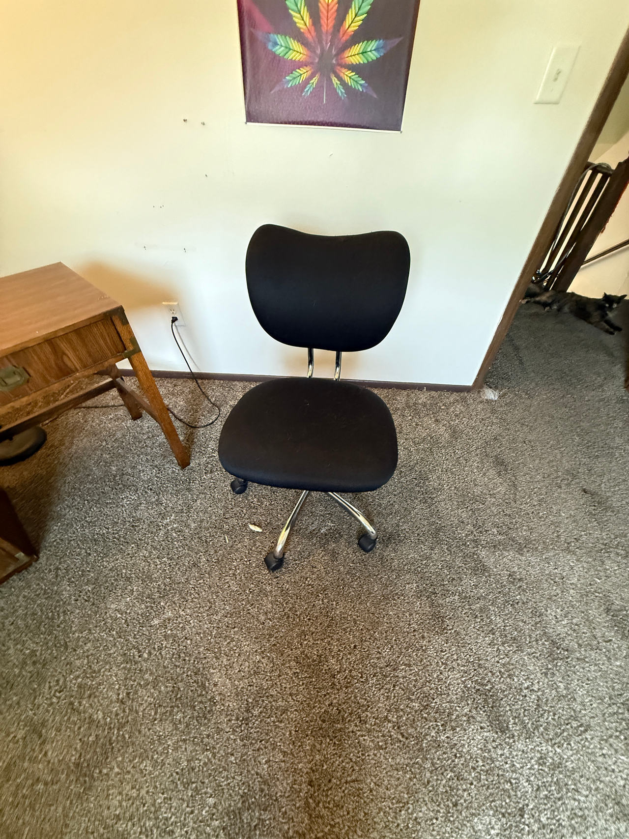 Black Armless Office Chair