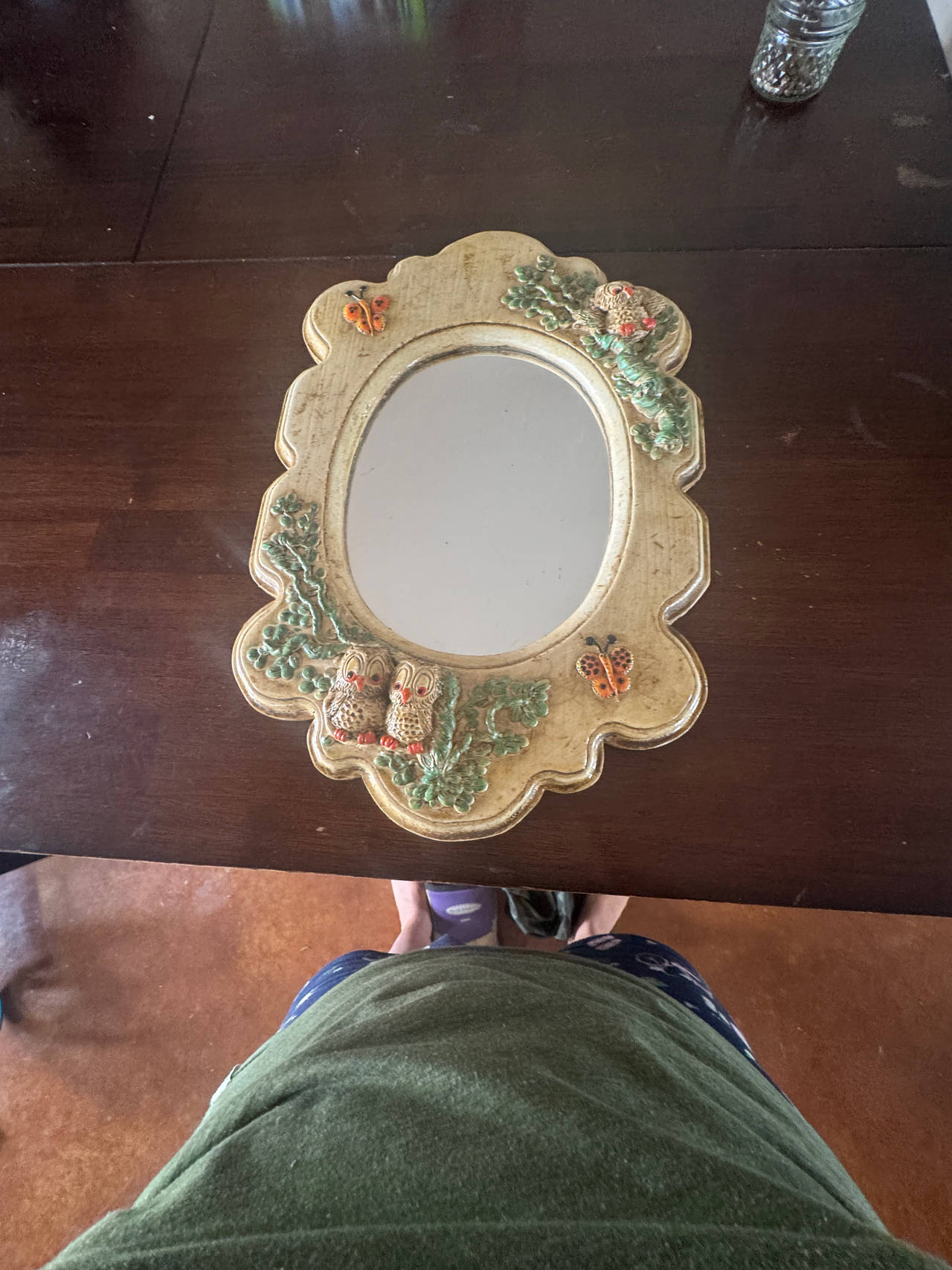 Burwood Products Vintage Owl and Butterfly Mirror