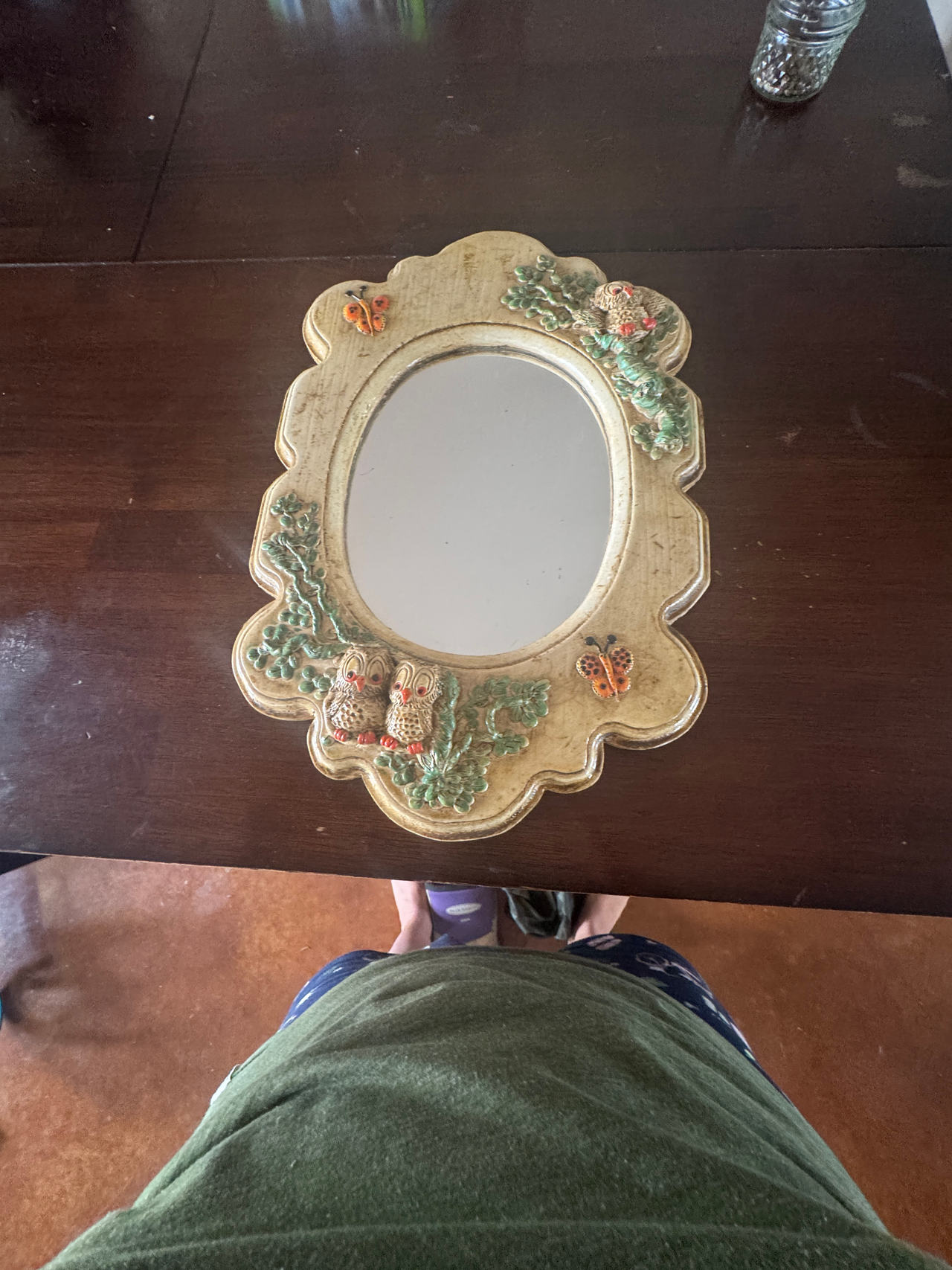Burwood Products Vintage Owl and Butterfly Mirror