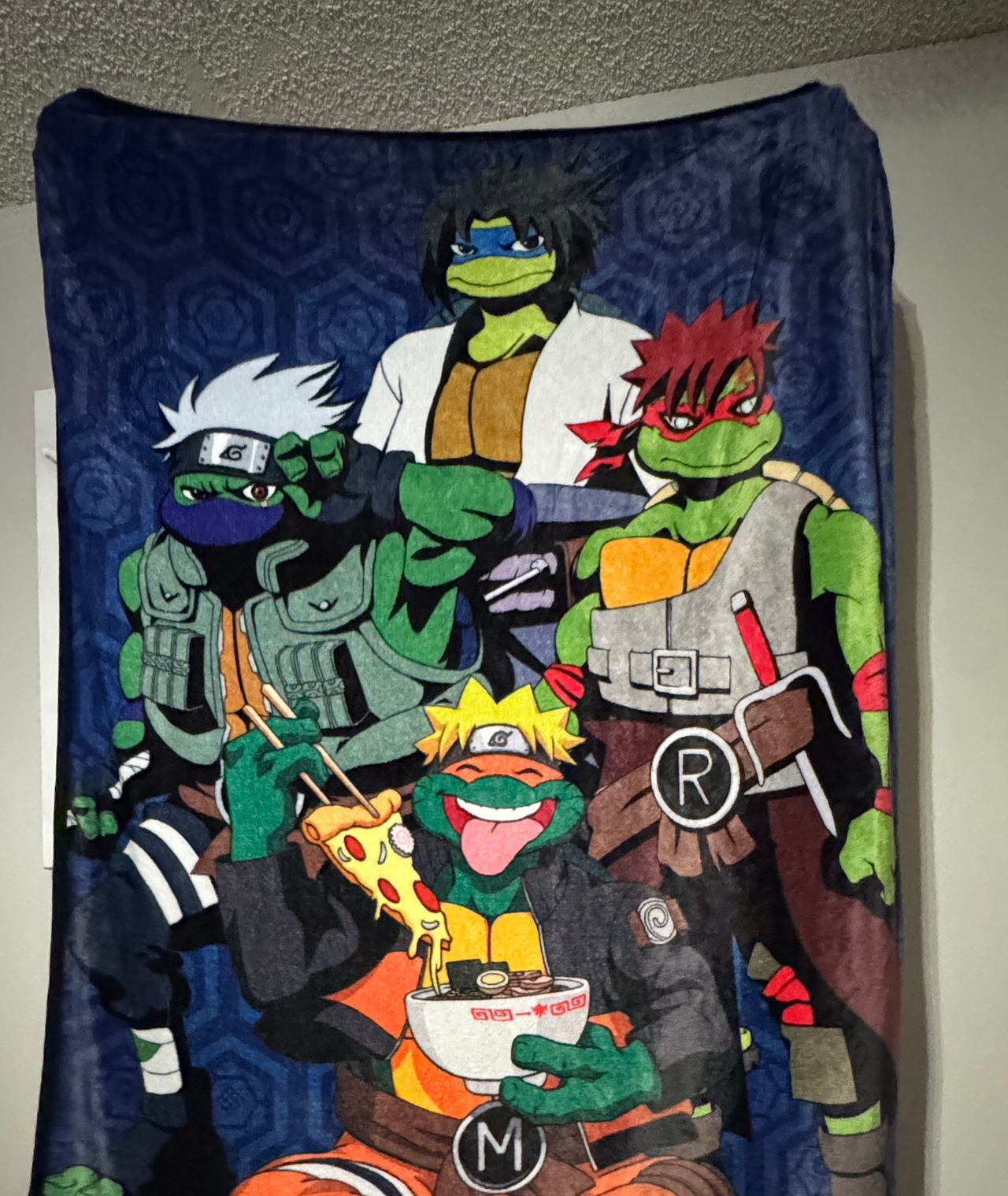 Teenage Mutant Ninja Turtles x Naruto Mashup Fleece Throw Blanket