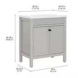 Foxglade 31 in. Single Sink Light Gray Bath Vanity with White Cultured Marble To - Image 7