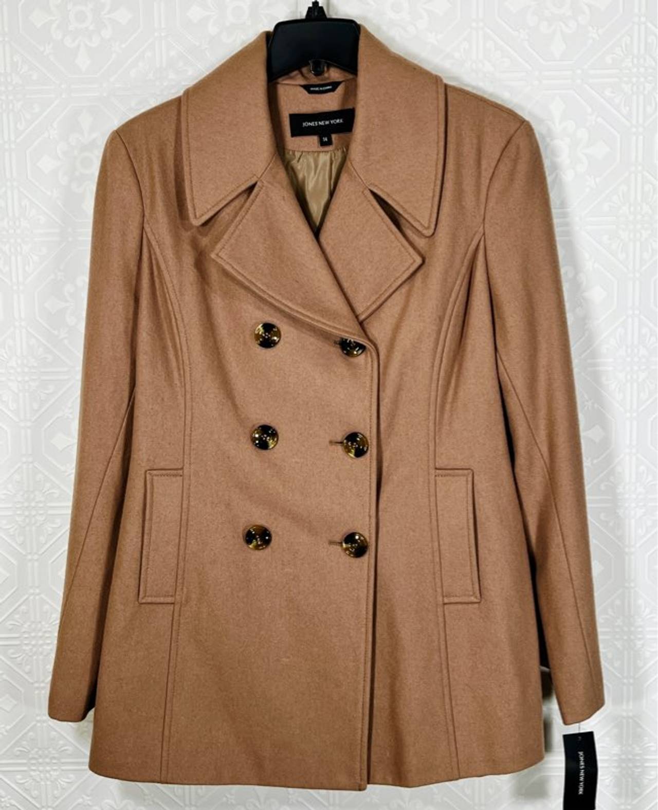 NWT Jones New York Wool Blend Peacoat, Size 14