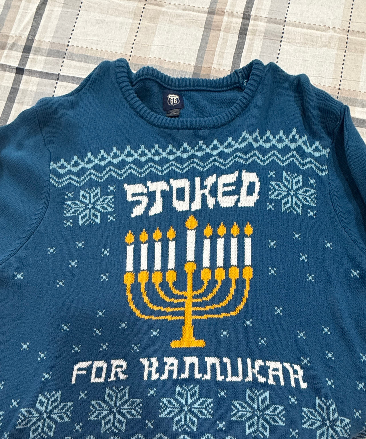 Stoked For Hanukkah Sweater Size XL Ugly Christmas Sweater