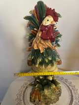 25” Majolica-Style Ceramic Rooster – Large Farmhouse Statement Piece - Image 5