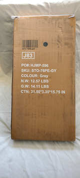 New, Grey, TopComfy 76PE Ottoman Storage with Thicker Foam Padded Seat - Image 1