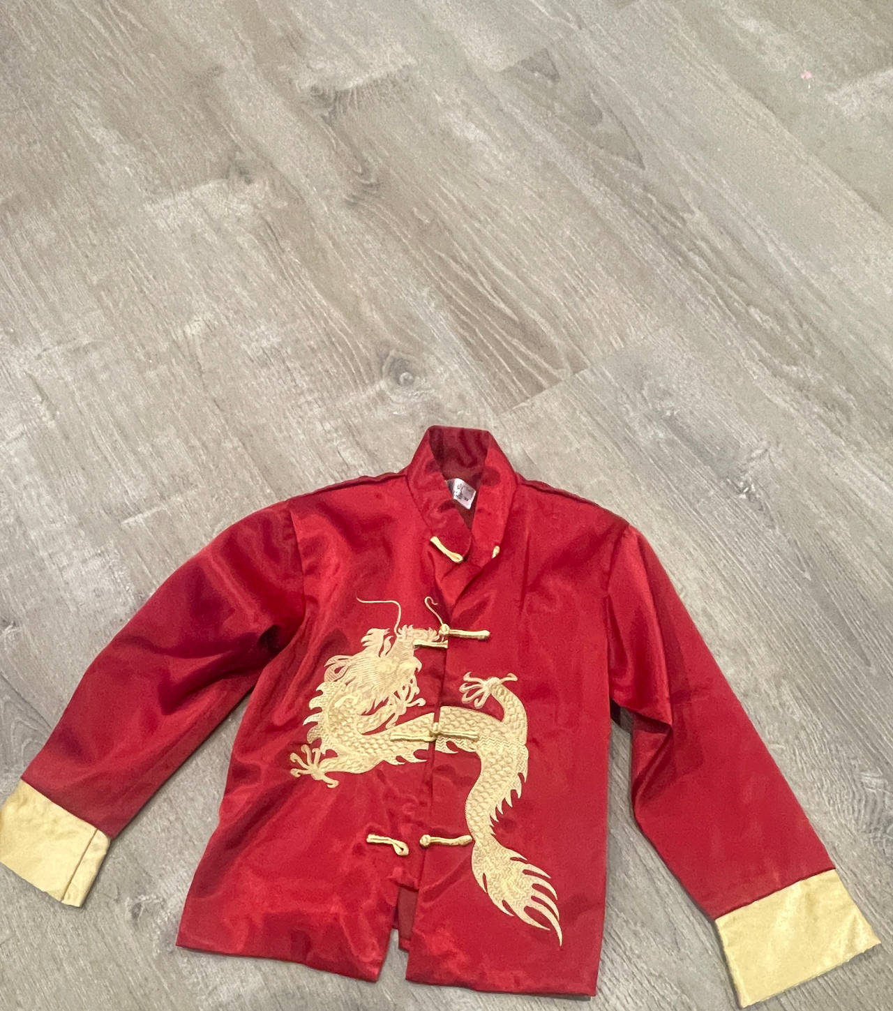 Kids Red Chinese Dragon Embroidered Tang Suit Jacket