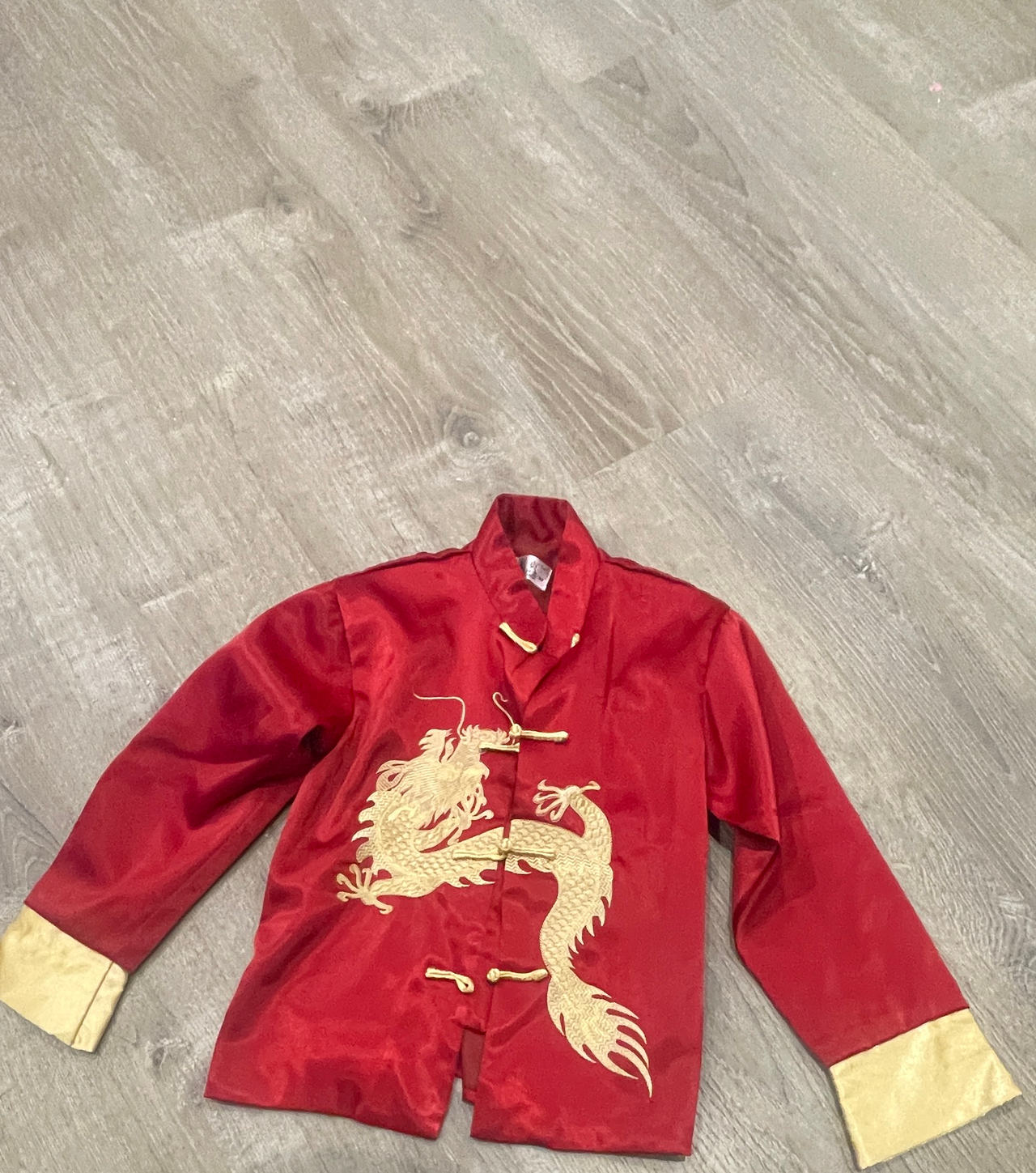 Kids Red Chinese Dragon Embroidered Tang Suit Jacket
