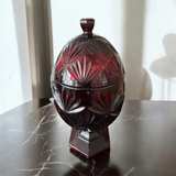 Vintage Ruby Red Glass Candy Dish - Image 2