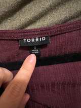 Torrid Burgundy Waffle Knit Lace Babydoll Tank Top - Image 4