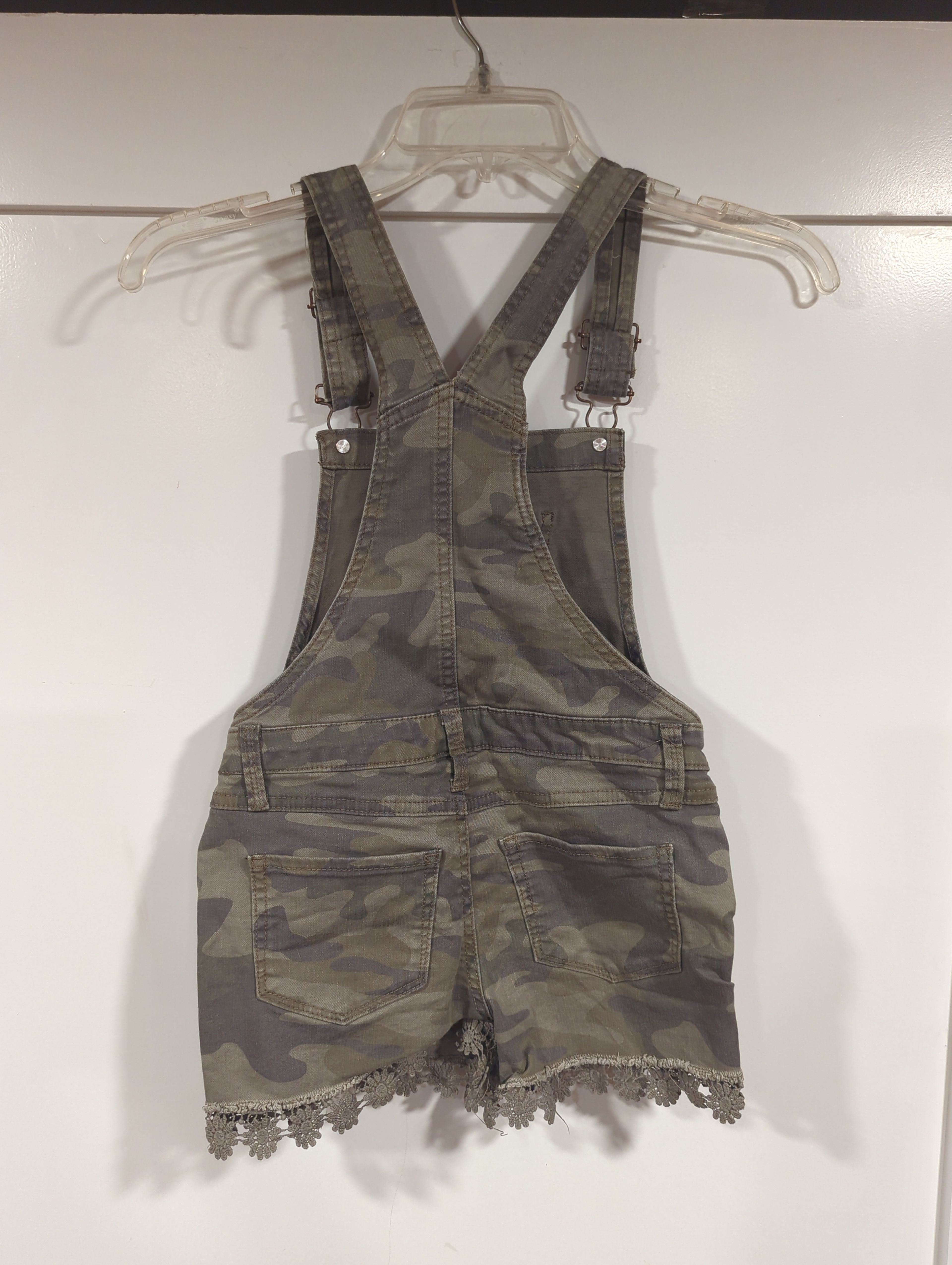 SO Girls Camo Lace Trim Shortalls