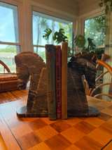 Vintage Onyx Horse Head Bookends - Image 4