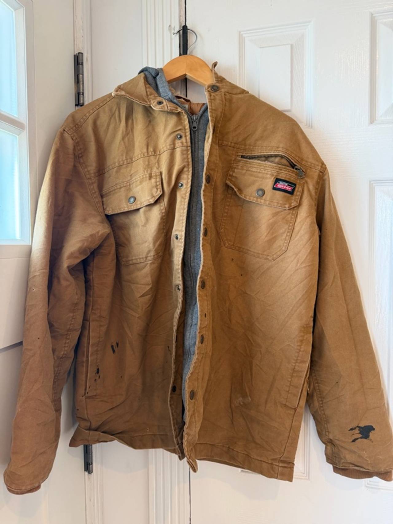 Dickies Men's Brown Duck Canvas Hooded Work Jacket