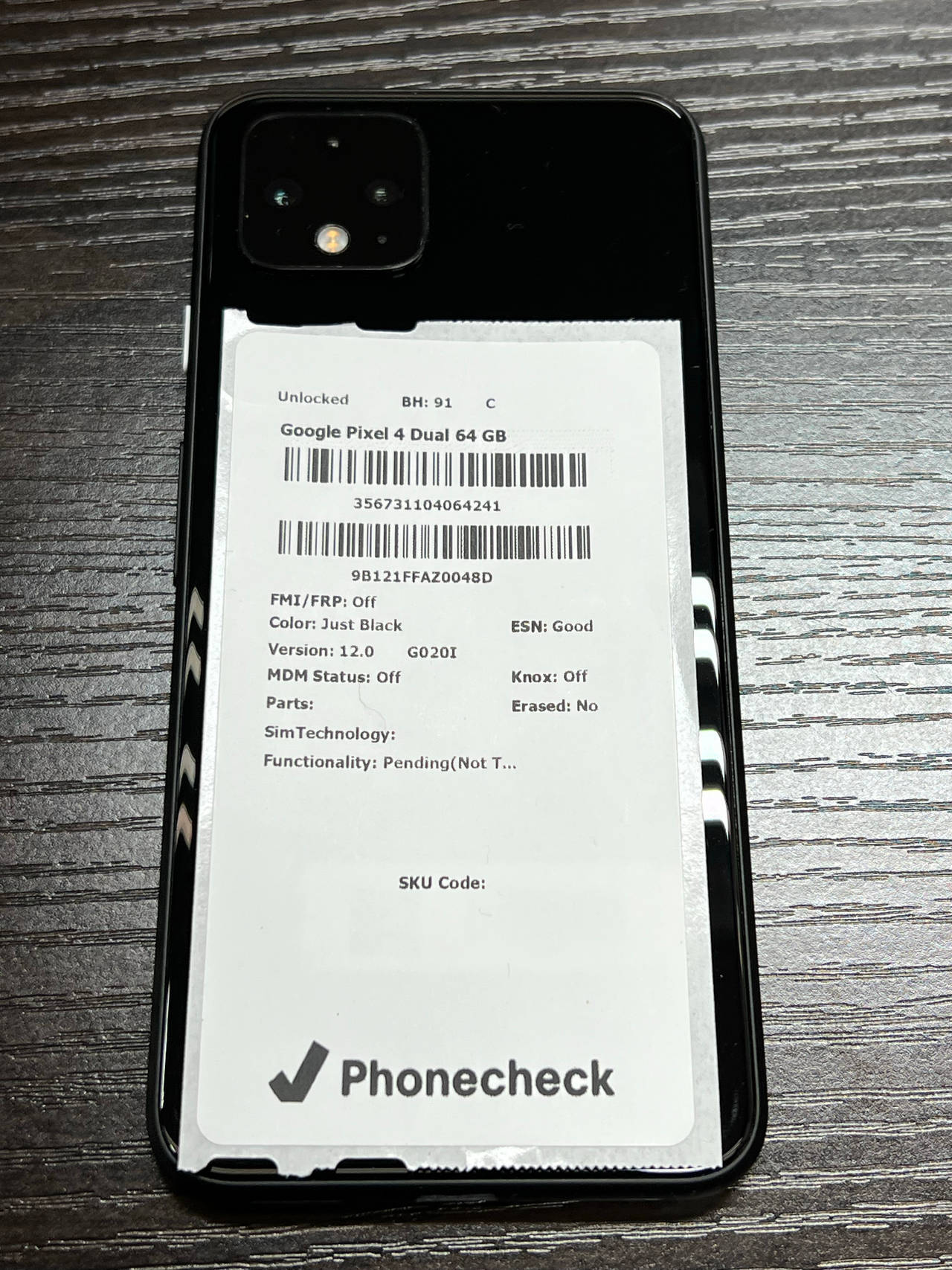 Google Pixel 4 64GB Just Black Unlocked