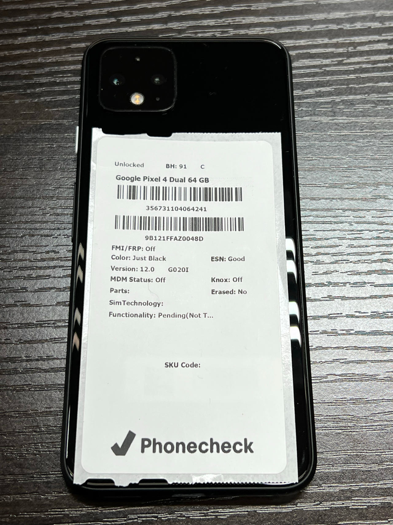 Google Pixel 4 64GB Just Black Unlocked