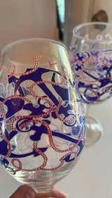 Lilly Pulitzer Nautical Anchor Wine Glasses - Image 2