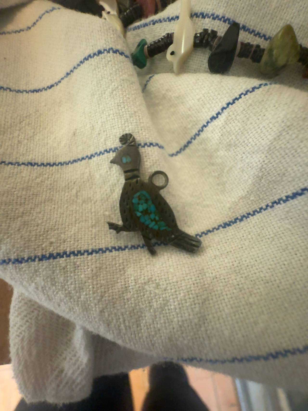 Vintage Navajo Turquoise Owl Brooch