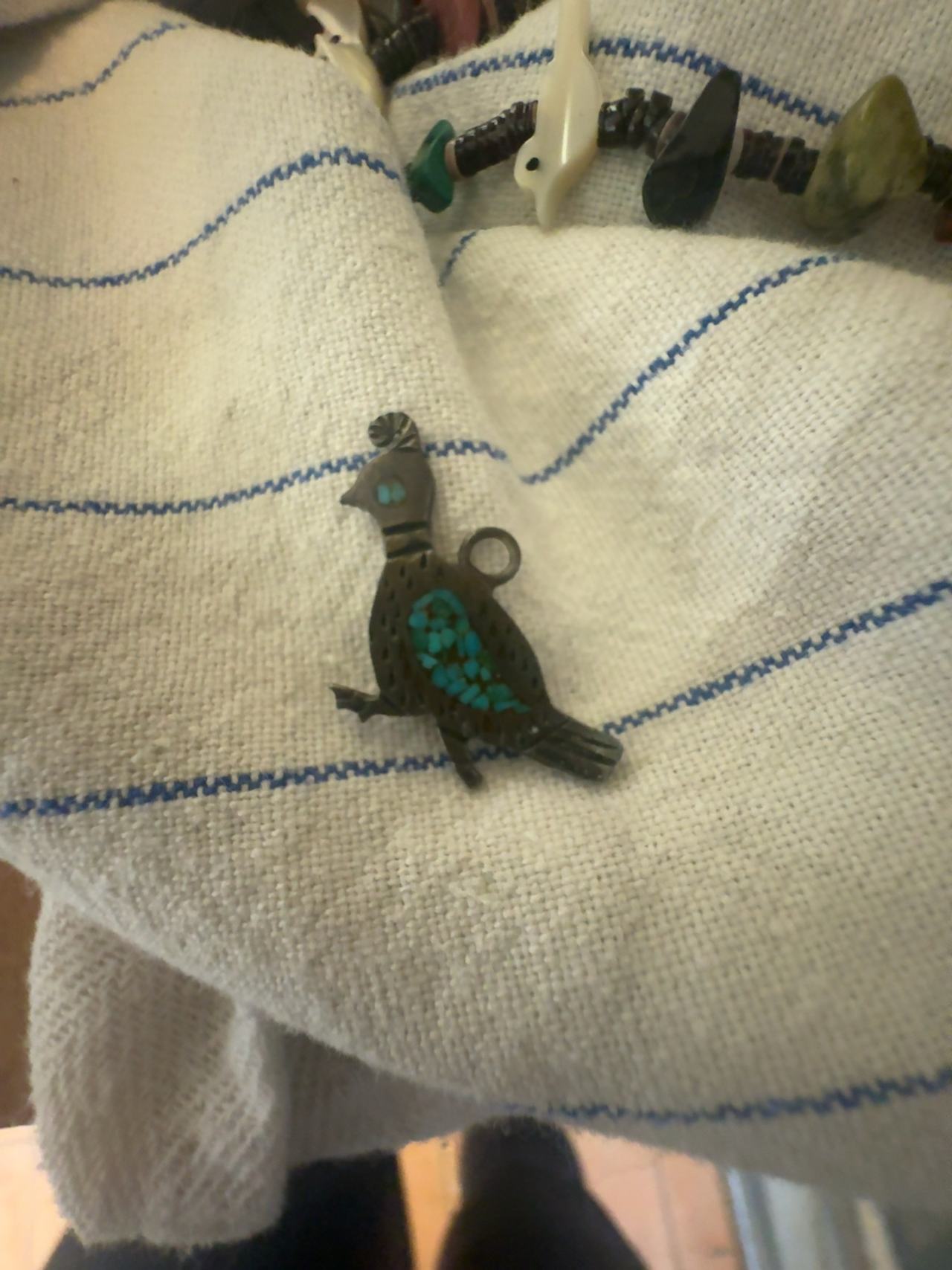 Vintage Navajo Turquoise Owl Brooch