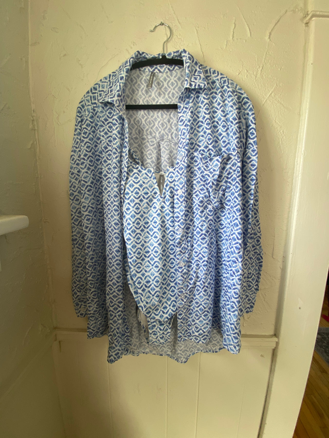 NEW Bathing Suit & Matching Long Sleeve Button-Up Cover/Shirt