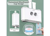 Toothbrush Holders with Toothpaste Dispenser Wall Mounted for Bathroom-4 Cups - Image 3