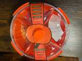 Core Kitchen Red Round Divided Snack Tray with Lid - Image 1