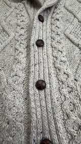 Aran Crafts Irish Merino Wool Shawl Collar Cardigan large - Image 4