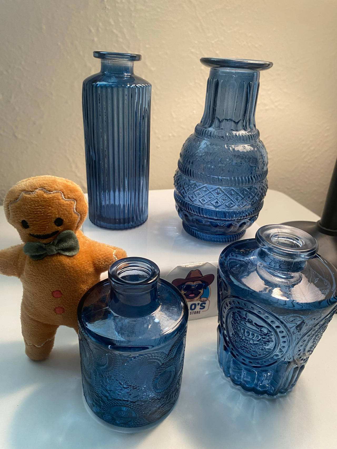 Blue Glass Decorative Vases
