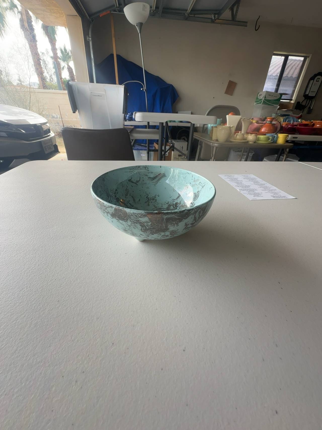 Sascha Brastoff "Surf Ballet" footed bowl