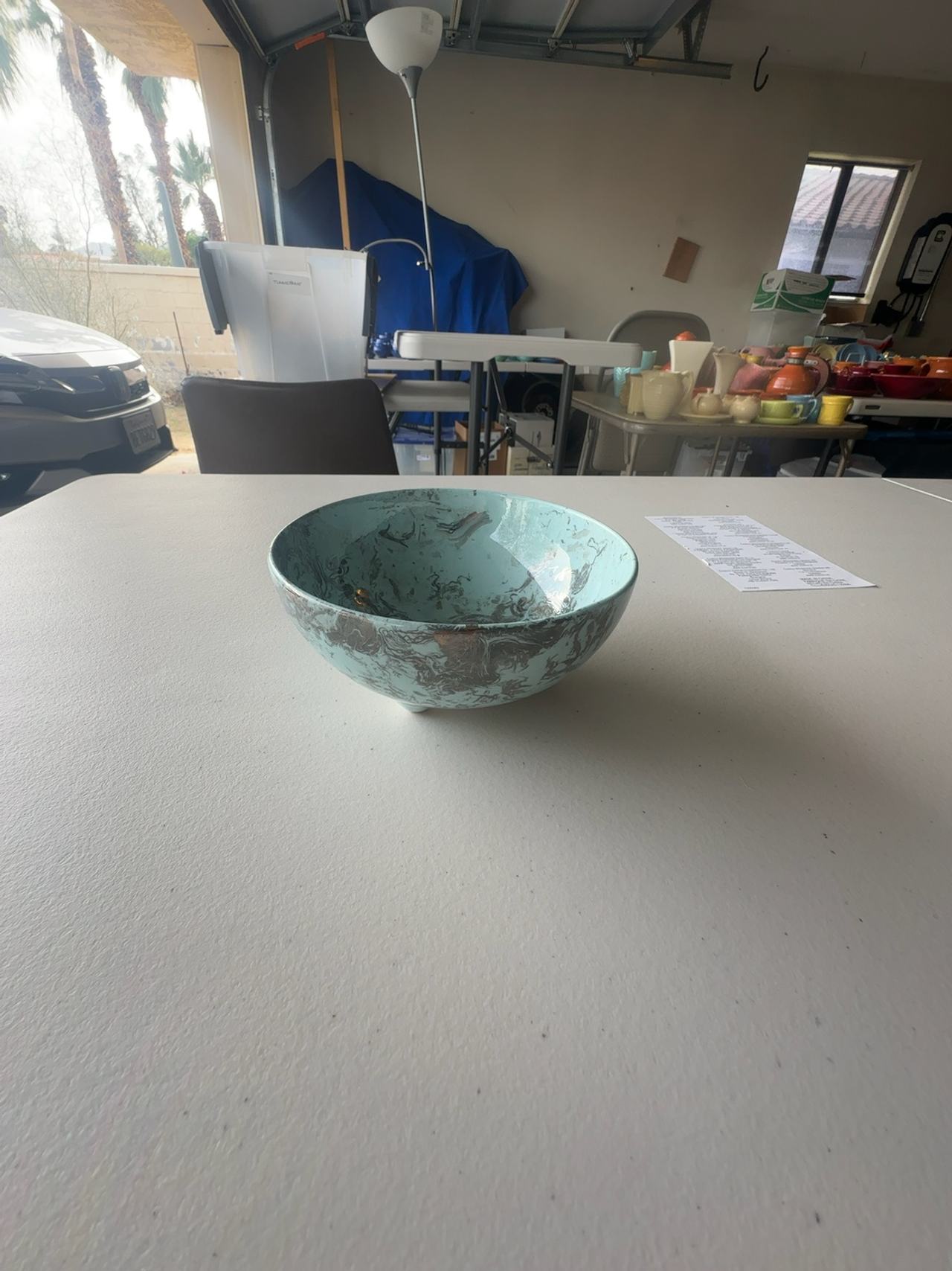 Sascha Brastoff "Surf Ballet" footed bowl