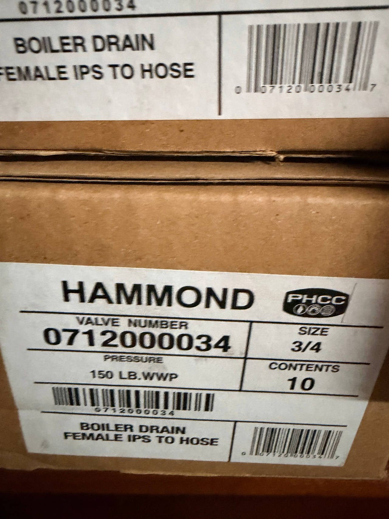 Hammond 3/4" Boiler Drain Valve Female IPS to Hose