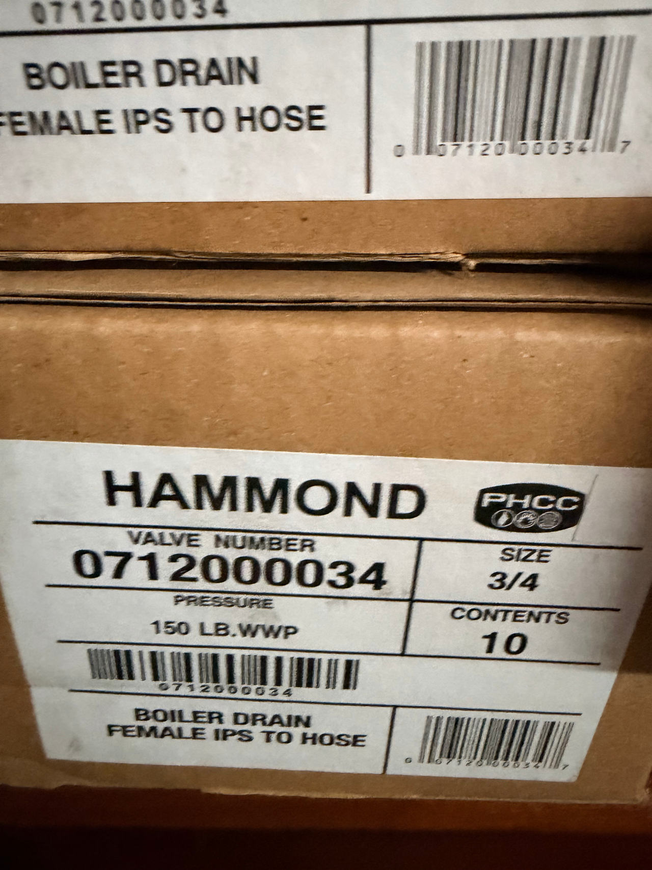 Hammond 3/4" Boiler Drain Valve Female IPS to Hose
